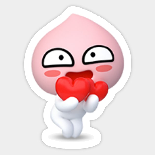 KakaoTalk Friends Apeach I Heart Sticker by icdeadpixels